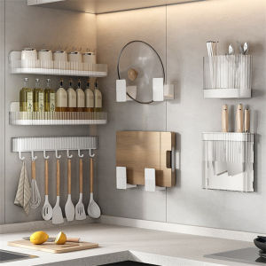 Dear Home ที่วางฝาหม้อ เก็บดติดผนัง ตะขอแขวน ชุดที่เก็บของแขวนผนัง