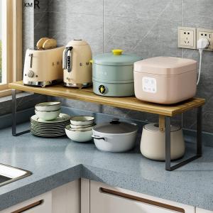 Kitchen Desktop Organizer Rack Nordic Style Metal Surface Partition Shelf for Spices Bowls Plates Rustproof Countertop Shelf