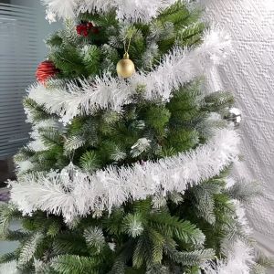 2M white snowflake confetti christmas garland Tinsel Garlands Christmas tree Decoration for Tree Ornaments Year Party Decor Christmas holiday bar party hotel decoratio