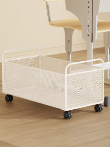 Modern Style Mobile Book Storage Box High School Student Desk Organizer Wheel Mounted Book Bag Rack Classroom Book Arrangement Basket