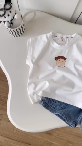 Set bộ tanktop Brown Boys bé trai áo tanktop hình in cute kèm quần jean 9 đến 28kg BERNIE H1025B62Đ