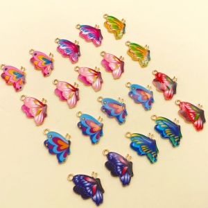 10Pcs Hợp Kim Men Bộ Bướm Trang sức mặt dây chuyền tự làm làm Keychain Mặt treo hoa tai Thiết Kế Khác Nhau Charms Đối Với Trang Sức Làm Vòng Tay Vòng Cổ