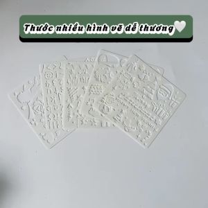 Bộ 5 thước hình sáng tạo dùng trang trí thiệp sổ handmade LIM DIY