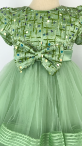 Big Joy Baby Formal Gown with Bow with Sequins Millie for all kinds of Occasions Sage Green For Ages 3 to 24 Months Old 564278