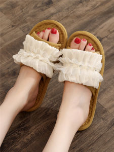 รองเท้าแตะบ้านผ้าฝ้ายลินินแบบเงียบสำหรับคู่รัก ฤดูใบไม้ผลิ ฤดูร้อน ฤดูใบไม้ร่วง ฤดูหนาว รองเท้าแตะพื้นยางกันลื่นสำหรับทั้งชายและหญิง