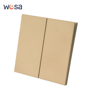 Skin Sensation Button Light Switch AC 2 Gang 1 Way On/Off Wall Rocker Switch Flame Retardant Spray Plastic Panel EU Standard