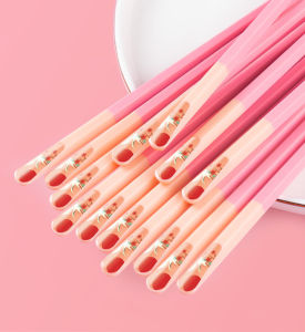 (HÀNG CHẤT LƯỢNG) SET 5 đôi đũa ăn sợi thủy tinh HỒNG PASTEL SANG TRỌNG AN TOÀN - đũa ăn sợi thủy tinh đũa cao cấp mới 2023