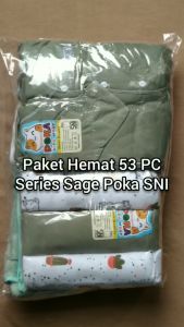 53 PCS Paket Hemat Terkomplit Baju Bayi Baru Lahir Paket Hemat Brojol Baby Paket Komplit Bayi Baru Lahir POKA SNI Serian SAGE ZPH10
