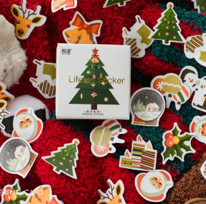 Adorable Christmas Deer Stickers New Year Gift Decorative Seal for Packaging Bags 50 Pieces Festive Celebration Supplies