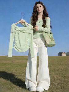 NUMEN BUTTON | Slimming Spring Fashion One-shoulder Top