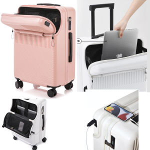 High Quality 20"22"24"28 Inch Carrier Womens Laptop PC Travel Suitcase With Silent Wheels USB Charging Port Trolley Roller Luggage Bag TSA Cutomer Lock Check-in Case Valises For Man  Free Shipping