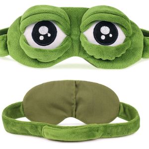 Cute Soft Portable Travel Sleep Eye Masks Women Men Sad Frog Designed 3D Cartoon Natural Sleeping Eyeshade Sleeping Eyes Cover Fashion Padded Eye Patch High Quality