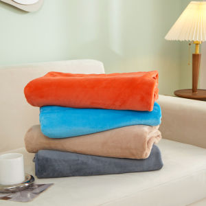 Solid Color Flannel Blanket Soft Warm Coral Fleece Velvet Blanket Winter Sheet Sofa Office Air Conditioning Yoga Nap Blanket