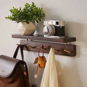 XIDUOSHU | Wall Mounted Wooden Coat and Key Hooks