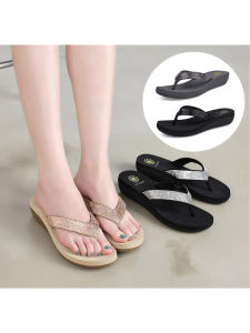 Hot Seal New Arrival Accessible Luxury Rhinestone Face with Soft Bottom Non Slip Wedge Flip-Flops Summer Outwear Leisure Sandals