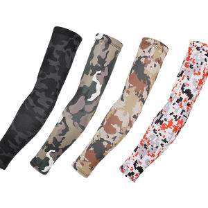 Summer Outdoor Tactical Ice Silk Arm Sleeve Mens Climbing Sun Protection UV Protection Cool Elastic Camouflage Hand Gloves