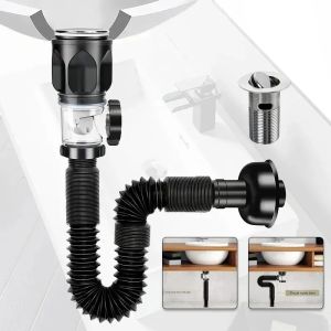 Ống Thoát Nước Chậu Rửa Bằng Thép Không Gỉ Đa Năng Chống Mùi Dùng Cho Nhà Bếp Và Phòng Tắm Phụ Kiện Thoát Nước Gắn Tường