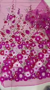 French Luxury Mesh Flower Embroidery Lace Fabric African 2026 High Quality Handmade 3D Applique Lace Fabric For Wedding Dresses