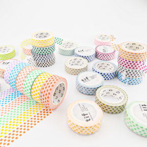 TIF Gingham Tape Packing Twill Mesh Full Roll Polka Dot Tablecloth Journal Tape Basic Colored Plaid Full Set
