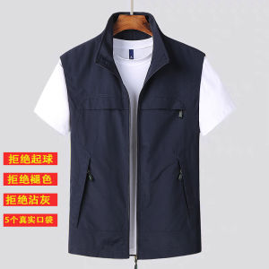 เสื้อกั๊กลำลองอเนกประสงค์สำหรับผู้ชายเสื้อตัวนอกแห้งเร็วใส่กลางแจ้งสำหรับฤดูใบไม้ผลิและฤดูใบไม้ร่วงเสื้อกั๊กใส่ทำงานสำหรับถ่ายภาพตกปลามีกระเป๋าหลายช่องสั่งทำ