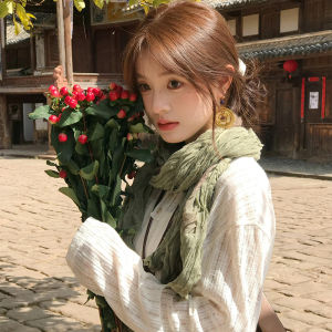 Khăn Choàng Lụa Dài Cho Nữ Mùa Thu 2025 Phong Cách Dân Tộc Mềm Mại Thoải Mái Đa Năng Hình Chữ Nhật Cỡ Lớn