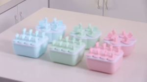 Khuôn Làm Kem 8 Ô Xinh Xắn Khuôn Kem Que 8 Ngăn  Khay Làm Kem Bằng Nhựa Nguyên Sinh An Toàn Chống Mùi Tuyệt Đối