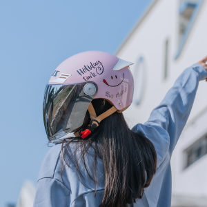 AIS | Pink UV Protection Electric Bike Helmet for Women 3C Certified