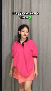 PoloShirt PINK / Polo Shirts Wangki / Kaos Kerah Polos Kombinasi Pria Wanita