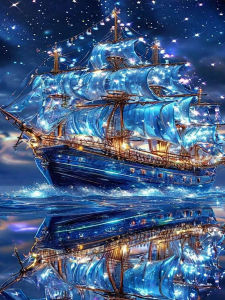 Huacan New Arrivals 2026 Diamond Painting Starry Sky Sailor Diamond Mosaic Landscape Complete Kit Rhinestone Pictures