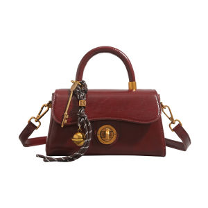 URCDN RDALVO | Versatile Simple Oil Wax Leather Small Square Bag Handheld Shoulder Crossbody