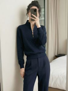 HANCHUN | Áo Hoodie Nữ Mới Mùa Xuân 2026 Cao Cấp Mẫu Ngắn Zip Nửa