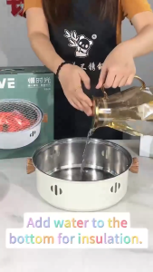 Bếp nướng than hoa tròn không khói ngoài trời gấp gọn G01 bếp nướng mini có chân phụ nhỏ gọn bếp nướng picnic cắm trại