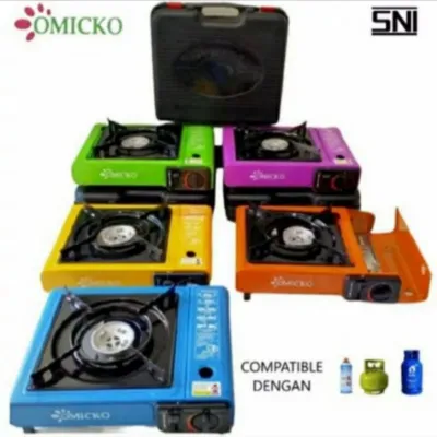 OMICKO Kompor gas Portable 2 in 1 BBQ Camping outdoor