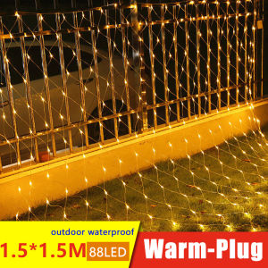 LED Mesh Fairy String Lights Decorative Lights Christmas Outdoor Wedding Garden Decoration Outdoor Net Lights 88/192 LED Net Lights Waterproof Tree Lights for Shrub Garden Party Holiday Decoration
