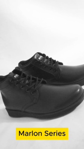 Marley Marlon 01 - Sepatu Boots Pria Terbaru Sepatu Formal Kantor Kerja Trendi Berkualitas Warna Hitam