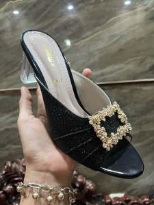 Collibry- PN-71sandal pesta hak kaca pipih 7 cm