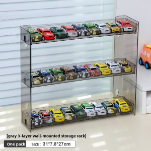 Acrylic Storage Box for 1:64 Diecast Car Models Transparent Display Shelf Creative Rectangular Plastic Toy Organizer