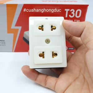 Ổ Cắm Điện 2 Lỗ Gắn Táp Lô Gắn Tường T30 SOPOKA