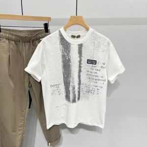 Trendy Brand Mens Short Sleeve T-Shirt round Neck Breathable Contrast Color Letter Print Cotton Summer Fashion Top Half Sleeve Shirt