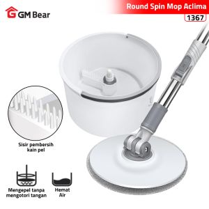 GM Bear Alat Pel Lantai Peras Putar Bulat 1367- Ultra Mop Aclima Spin Mop Round