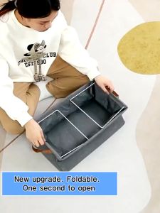 Cationic Clothes Organizer Foldable Storage Box Organizer With Steel Frame Wardrobe Organizer for Clothing Dormitory Storage 收纳盒