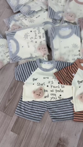 Bộ đồ bé trai cộc tay cổ tròn phong cách Hàn Quốc size 8-18kg - TẶNG KÈM GẤU CÀI ÁO - Chất vải mềm mịn thoáng mái bé mặc đi chơi đi học vận động thoải mái thấm hút mồ hôi