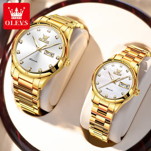 OLEVS Couple Watch Men/Women top luxury fully automatic mechanical Watch waterproof dual calendar luminous diamond dial design fashionable couple gifts