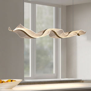 Designer Restaurant Bar Art Ribbon Chandelier Modern Light Luxury Long Wave Lamp Front Desk Tea Room Cashier Lamp