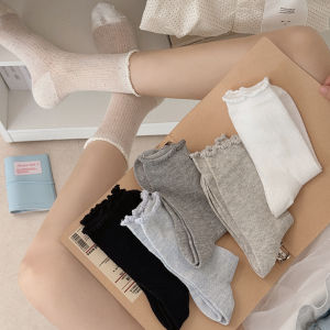 Tất Mỏng Mùa Hè Dành Cho Nữ Phong Cách Preppy Hợp Thời Trang Lưới Thông Thường Tất Dài Thoáng Khí Thấm Hút Mồ Hôi Màu Trơn Cơ Bản Đan Cotton Pha Trộn