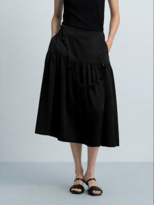 Triacetate Patchwork Gathered Half Skirt