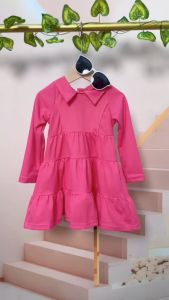 Dress Tunik Casual Chic Anak Perempuan Longsleeves Polos Gaya Korea