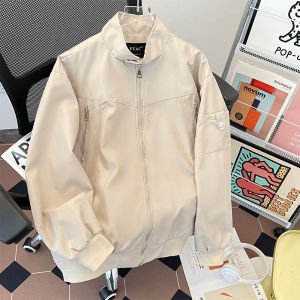 Áo Khoác Nam Mùa Xuân Thu Có Khóa Kéo Chống Gió Phong Cách Mỹ Thời Trang Thể Thao Trẻ Trung Thường Ngày Dài Tay Cài Nút