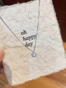 S925 Silver Sugar Cube Necklace Womens Niche Accessory 2024 New Luxury Minimalist Pendant Sweater Clavicle Chain Jewelry