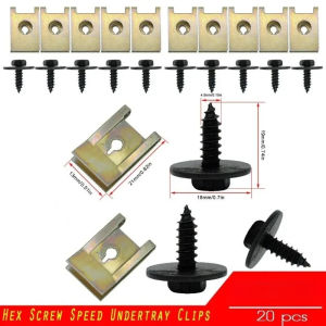 20pcs Hex Head Tapping Socket Bolt Screw Clips Speed Fastener Engine Shield under Tray Splash Guard for BMW Auto Accessories